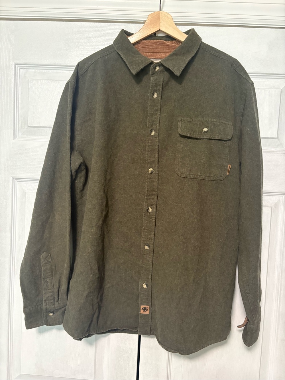Legendary Whitetails Men's XL Olive Green Cotton Flannel Button Down